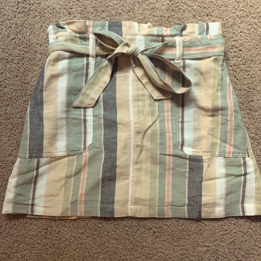 AE Striped Linen Mini Skirt